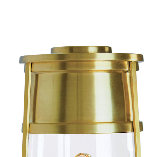 Atlas Cone 19.75'' High 1-Light Outdoor Post Light - Timeless Lantern Design for Pathways and Gardens Satin Brass OL11253-BS