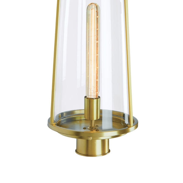 Atlas Cone 19.75'' High 1-Light Outdoor Post Light - Timeless Lantern Design for Pathways and Gardens Satin Brass OL11253-BS