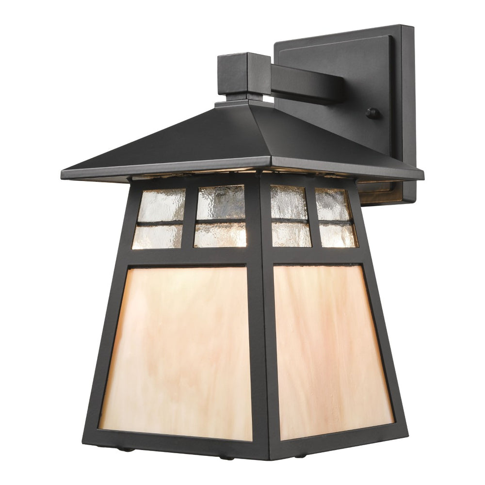 Atlas Cottage Outdoor Sconce with Arts and Crafts Design - Weather-Resistant Lighting for Patios & Porches Matte Black 7'' OL11255-BK