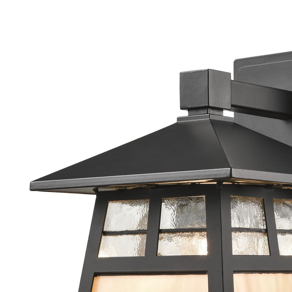 Atlas Cottage Outdoor Sconce with Arts and Crafts Design - Weather-Resistant Lighting for Patios & Porches Matte Black 7'' OL11255-BK