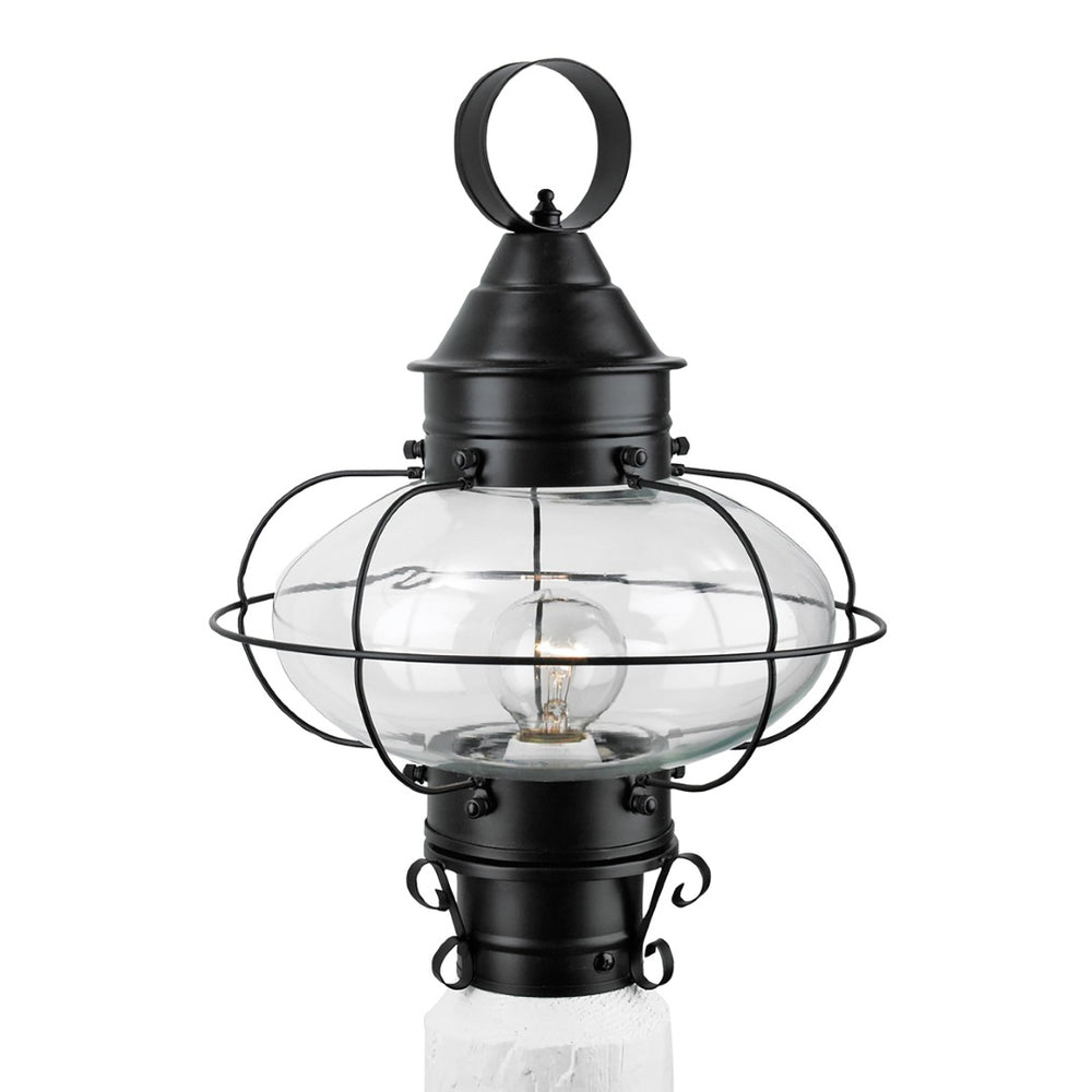 Atlas Cottage 14.75'' High Outdoor Post Light - Timeless Coastal Charm with Durable Brass Cage & Black Finish OL11259-BK1