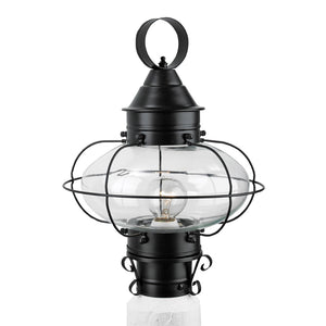 Atlas Cottage 14.75'' High Outdoor Post Light - Timeless Coastal Charm with Durable Brass Cage & Black Finish OL11259-BK1