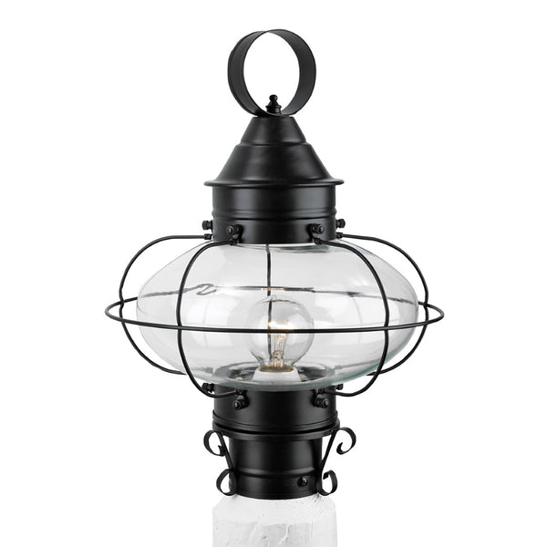 Atlas Cottage 14.75'' High Outdoor Post Light - Timeless Coastal Charm with Durable Brass Cage & Black Finish OL11259-BK1