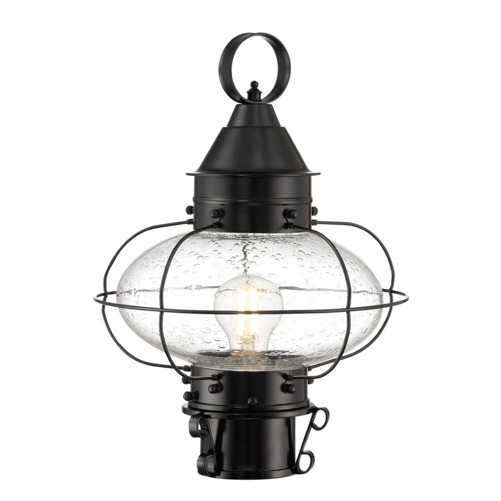 Atlas Cottage 14.75'' High Outdoor Post Light - Elegant Onion Glass Globe with Durable Brass Cage Design OL11259-BK2