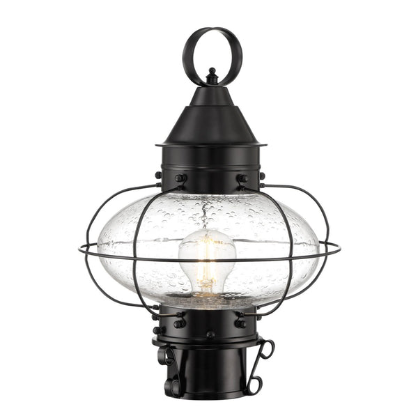 Atlas Cottage 14.75'' High Outdoor Post Light - Elegant Onion Glass Globe with Durable Brass Cage Design OL11259-BK2
