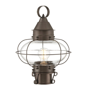 Atlas Cottage 14.75'' High Outdoor Post Light - Elegant Onion Glass & Durable Brass for Timeless Charm OL11259-BZ