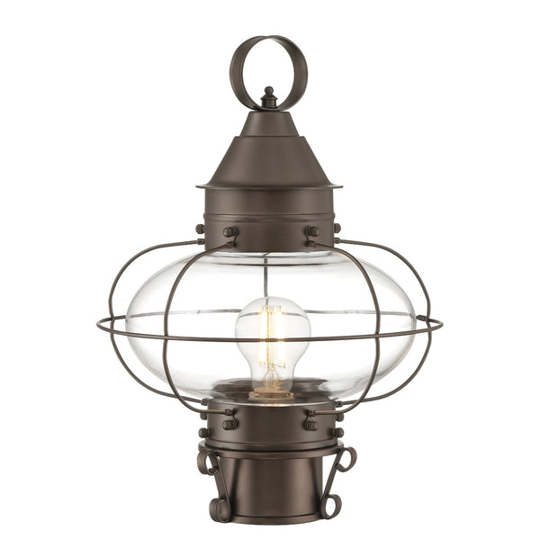 Atlas Cottage 14.75'' High Outdoor Post Light - Elegant Onion Glass & Durable Brass for Timeless Charm OL11259-BZ