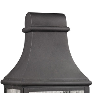 Atlas Forged 23" High 3-Light Outdoor Post Light - Classic Lantern Design in Charcoal with Textured Glass OL11261-BK
