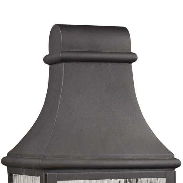 Atlas Forged 23" High 3-Light Outdoor Post Light - Classic Lantern Design in Charcoal with Textured Glass OL11261-BK