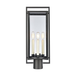 Atlas Gladwyn 21.5'' High 3-Light Outdoor Post Light - Modern Matte Black Lantern for Pathway Illumination OL11262-BK