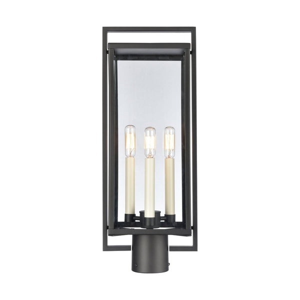 Atlas Gladwyn 21.5'' High 3-Light Outdoor Post Light - Modern Matte Black Lantern for Pathway Illumination OL11262-BK