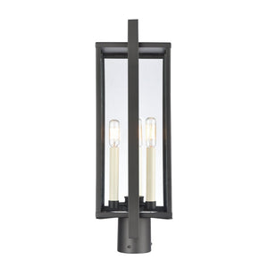 Atlas Gladwyn 21.5'' High 3-Light Outdoor Post Light - Modern Matte Black Lantern for Pathway Illumination OL11262-BK