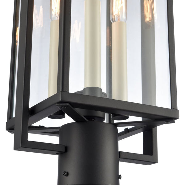 Atlas Gladwyn 21.5'' High 3-Light Outdoor Post Light - Modern Matte Black Lantern for Pathway Illumination OL11262-BK