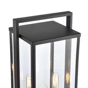 Atlas Gladwyn 21.5'' High 3-Light Outdoor Post Light - Modern Matte Black Lantern for Pathway Illumination OL11262-BK