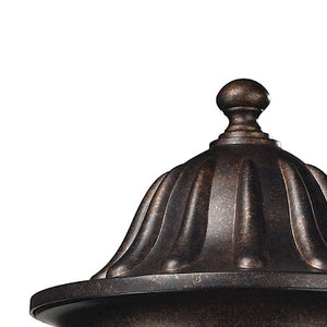 Atlas Glendale 17'' High Outdoor Post Light with Regal Bronze Finish & Textured Water Glass Design OL11263-BZ