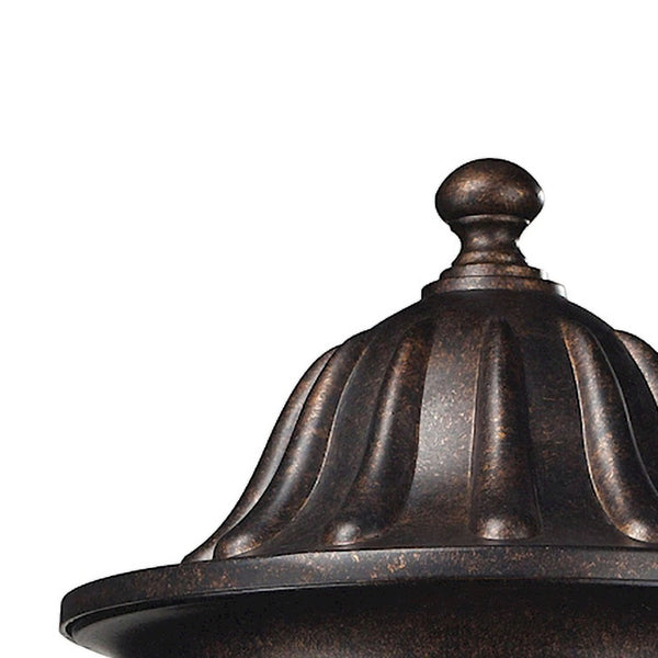 Atlas Glendale 17'' High Outdoor Post Light with Regal Bronze Finish & Textured Water Glass Design OL11263-BZ