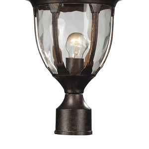 Atlas Glendale 17'' High Outdoor Post Light with Regal Bronze Finish & Textured Water Glass Design OL11263-BZ