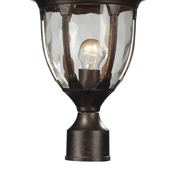 Atlas Glendale 17'' High Outdoor Post Light with Regal Bronze Finish & Textured Water Glass Design OL11263-BZ