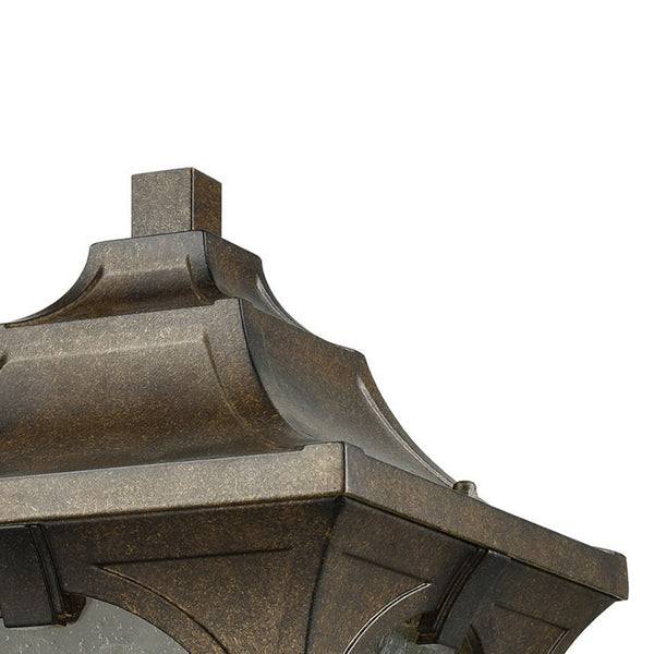 Atlas Loringdale 17" Outdoor Post Light - Hazelnut Bronze, Classic Column Style & Clear Seedy Glass Design OL11267-BZ
