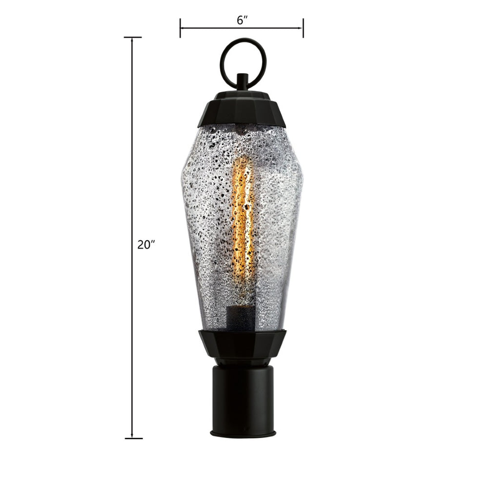 Atlas Lyrids 20'' Outdoor Post Light - Celestial Charm with Speckled Inclusion Glass & Matte Black Finish OL11268-BK