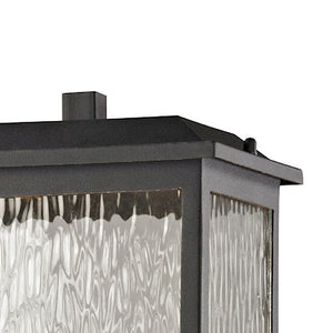 Atlas Newcastle 19'' High Outdoor Post Light - Modern Matte Black with Rippled Glass, LED Efficiency OL11271-BK