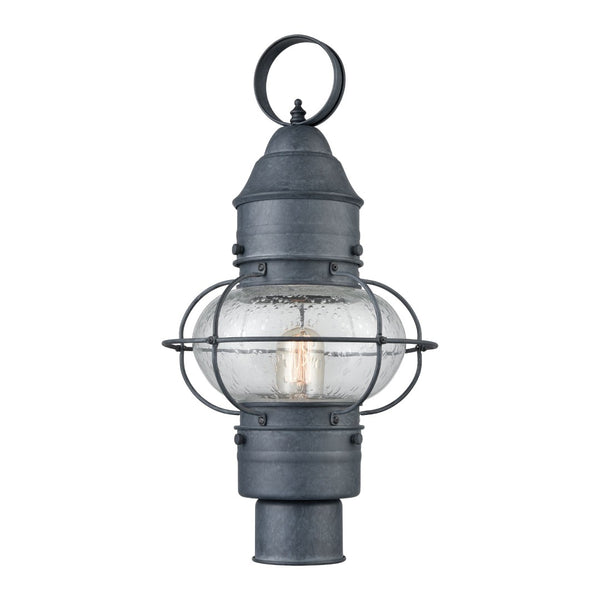 Atlas Onion 19'' High 1-Light Outdoor Post Light - Timeless Seeded Glass Design for Charming Illumination Aged Zinc OL11272-GY