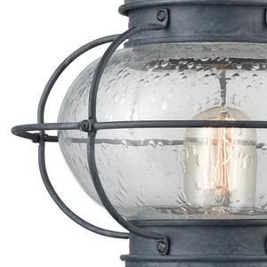 Atlas Onion 19'' High 1-Light Outdoor Post Light - Timeless Seeded Glass Design for Charming Illumination Aged Zinc OL11272-GY