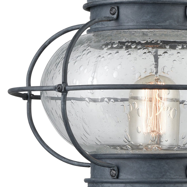 Atlas Onion 19'' High 1-Light Outdoor Post Light - Timeless Seeded Glass Design for Charming Illumination Aged Zinc OL11272-GY