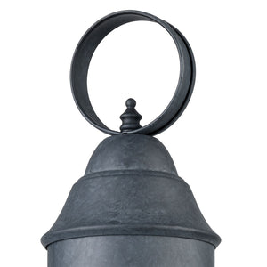 Atlas Onion 19'' High 1-Light Outdoor Post Light - Timeless Seeded Glass Design for Charming Illumination Aged Zinc OL11272-GY