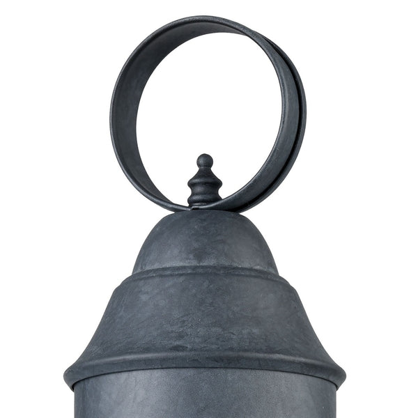 Atlas Onion 19'' High 1-Light Outdoor Post Light - Timeless Seeded Glass Design for Charming Illumination Aged Zinc OL11272-GY