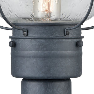 Atlas Onion 19'' High 1-Light Outdoor Post Light - Timeless Seeded Glass Design for Charming Illumination Aged Zinc OL11272-GY