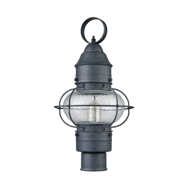 Atlas Onion 19'' High 1-Light Outdoor Post Light - Timeless Seeded Glass Design for Charming Illumination Aged Zinc OL11272-GY