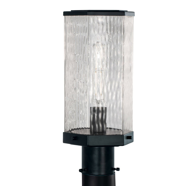 Atlas Polygon 12.75'' High 1-Light Outdoor Post Light - Sleek Matte Black Design for Modern Spaces OL11273-BK