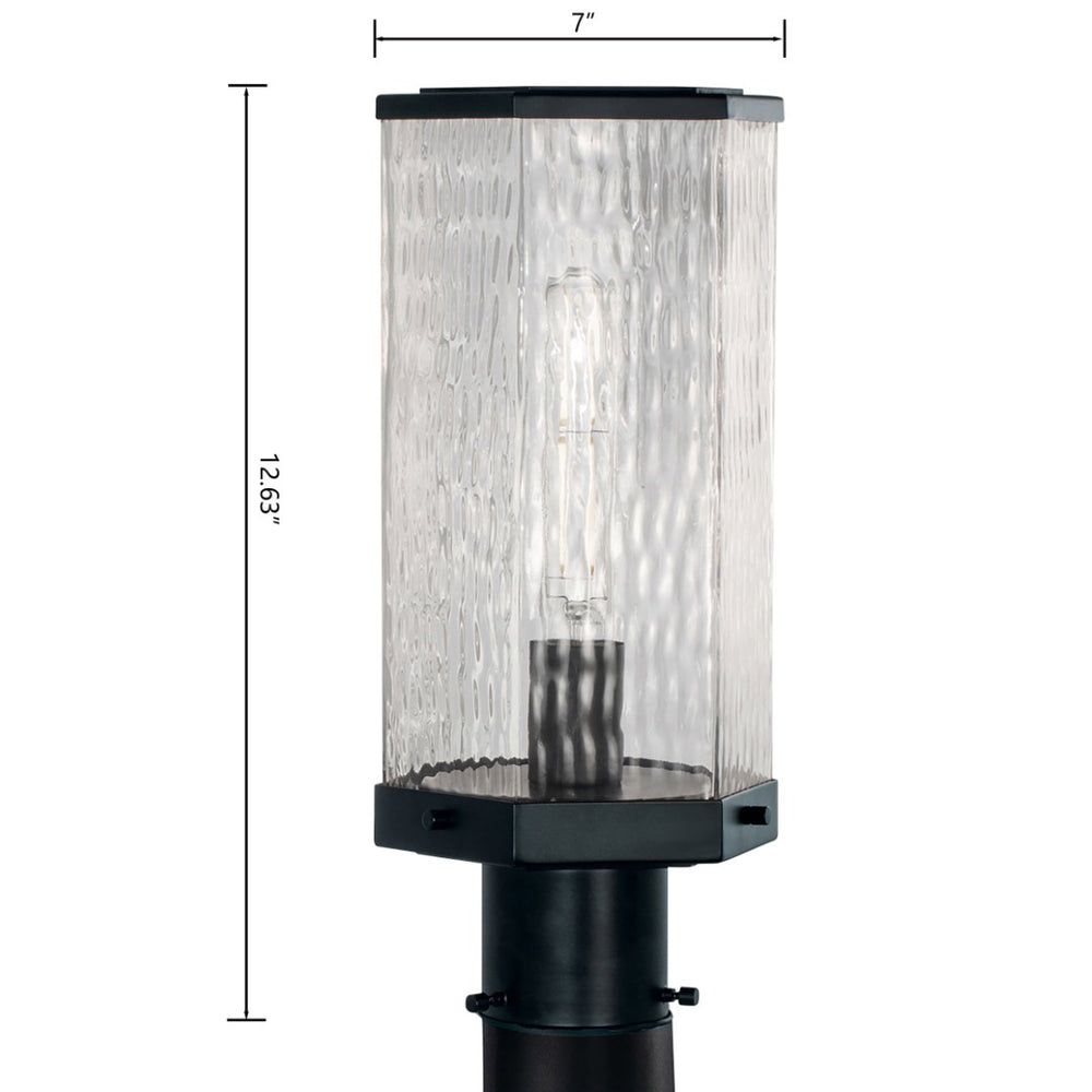 Atlas Polygon 12.75'' High 1-Light Outdoor Post Light - Sleek Matte Black Design for Modern Spaces OL11273-BK