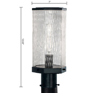 Atlas Polygon 12.75'' High 1-Light Outdoor Post Light - Sleek Matte Black Design for Modern Spaces OL11273-BK