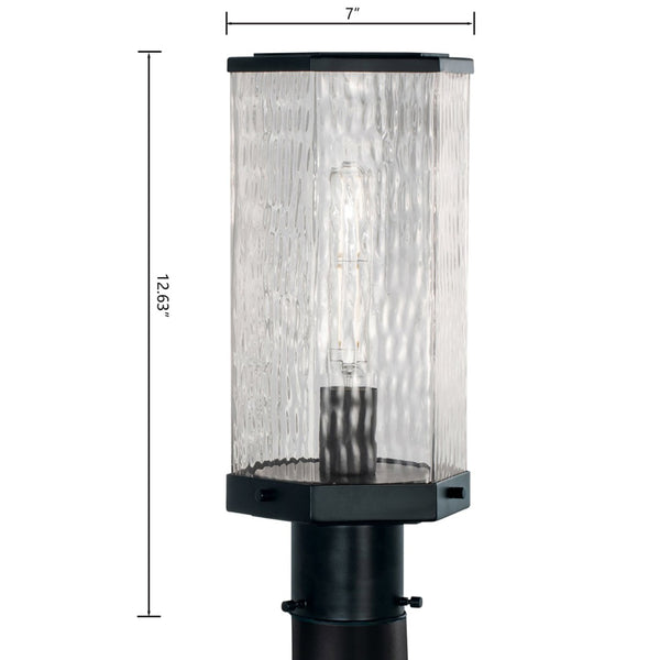 Atlas Polygon 12.75'' High 1-Light Outdoor Post Light - Sleek Matte Black Design for Modern Spaces OL11273-BK
