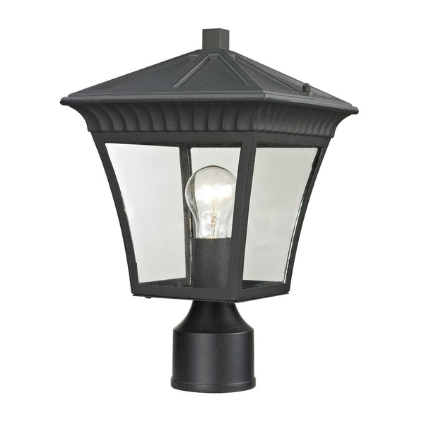Atlas Ridgewood 15" High Outdoor Post Light - Elegant Matte Black Lantern with Clear Glass Panels OL11274-BK