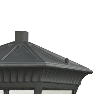 Atlas Ridgewood 15" High Outdoor Post Light - Elegant Matte Black Lantern with Clear Glass Panels OL11274-BK