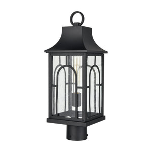 Atlas Triumph 19.75" High Outdoor Post Light - Textured Black, Durable Aluminum, Seeded Glass Panels OL11275-BK