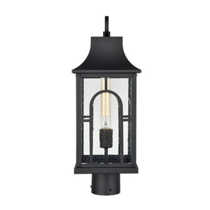 Atlas Triumph 19.75" High Outdoor Post Light - Textured Black, Durable Aluminum, Seeded Glass Panels OL11275-BK