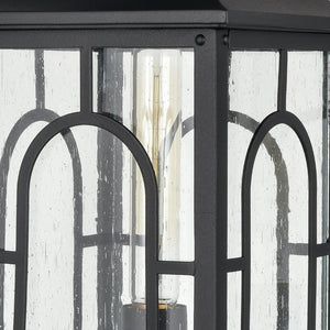 Atlas Triumph 19.75" High Outdoor Post Light - Textured Black, Durable Aluminum, Seeded Glass Panels OL11275-BK