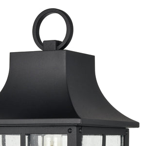 Atlas Triumph 19.75" High Outdoor Post Light - Textured Black, Durable Aluminum, Seeded Glass Panels OL11275-BK