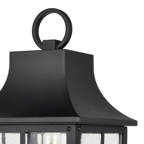 Atlas Triumph 19.75" High Outdoor Post Light - Textured Black, Durable Aluminum, Seeded Glass Panels OL11275-BK