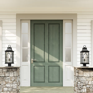 Atlas Triumph 19.75" High Outdoor Post Light - Textured Black, Durable Aluminum, Seeded Glass Panels OL11275-BK