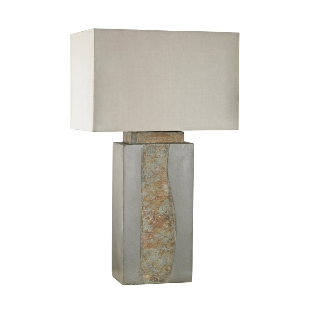 Atlas Musee 32" High Outdoor Table Lamp - Weatherproof Stone Design for Patios, Porches & Sunrooms OL11277-GY