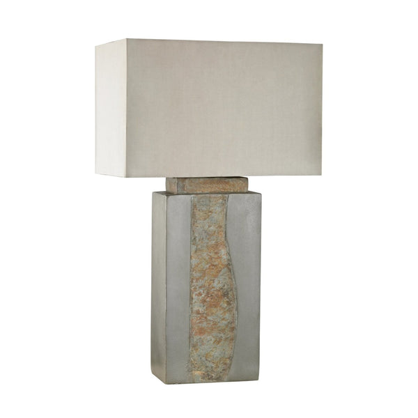 Atlas Musee 32" High Outdoor Table Lamp - Weatherproof Stone Design for Patios, Porches & Sunrooms OL11277-GY