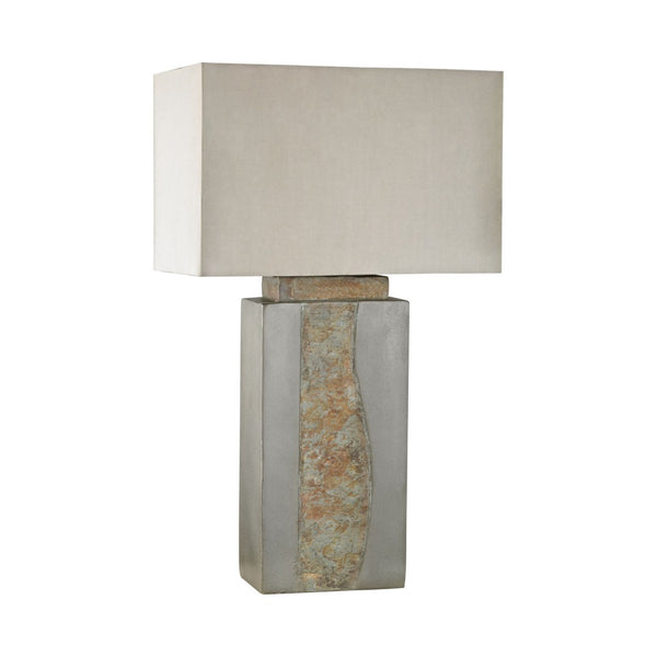 Atlas Musee 32" High Outdoor Table Lamp - Weatherproof Stone Design for Patios, Porches & Sunrooms OL11277-GY