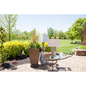 Atlas Musee 32" High Outdoor Table Lamp - Weatherproof Stone Design for Patios, Porches & Sunrooms OL11277-GY