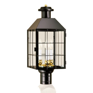 Atlas American Heritage 21.5'' High Colonial 3-Light Outdoor Post Light - Timeless Black Illumination OL11279-BK
