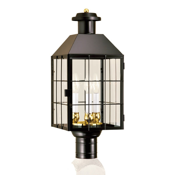 Atlas American Heritage 21.5'' High Colonial 3-Light Outdoor Post Light - Timeless Black Illumination OL11279-BK